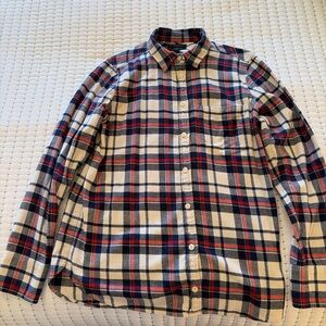 J. Crew Flannel Red and Blue Plaid Button Down Shirt